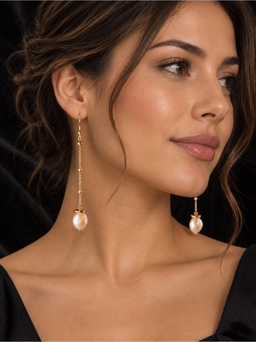 G by Gennaro Gold Pearl Drop Earrings - Cream Pearls